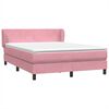 vidaXL Sommier &agrave; lattes de lit avec matelas rose 160x210 cm velours