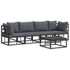 vidaXL Ensemble de canap&eacute; de jardin 5 pc Noir M&eacute;tal