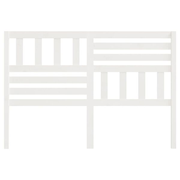 vidaXL T&ecirc;te de lit Blanc 126x4x100 cm Bois massif de pin