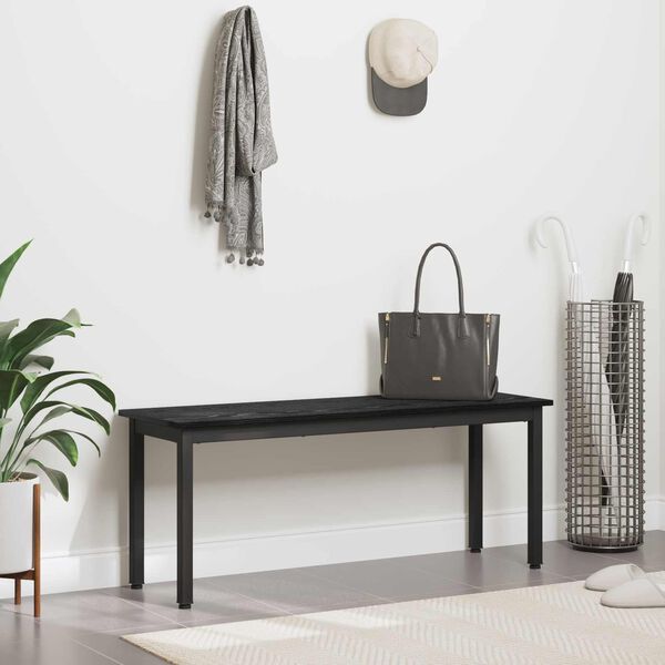 vidaXL banc Ch&ecirc;ne noir 110 x 35 x 45 cm Bois d'ing&eacute;nierie