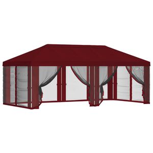 vidaXL Housse de tonnelle avec murs lat&eacute;raux 6 x 3 m Bordeaux