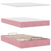 vidaXL Cadre de lit ottoman avec matelas rose 120x190 cm velours