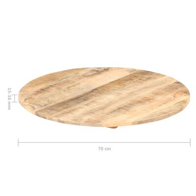 vidaXL Dessus de table Bois de manguier solide Rond 15-16 mm 70 cm