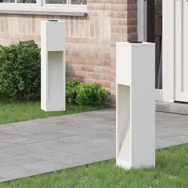 vidaXL Lumi&egrave;re de Chemin LED Solaire 2 pcs Blanc Acier lamin&eacute; &agrave; froid