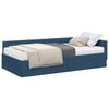 vidaXL Cadre de lit d'angle avec matelas Autre 2 pcs Bleu tissu