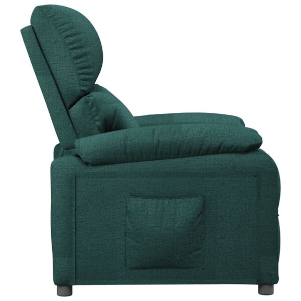 vidaXL Fauteuil inclinable Vert foncé Tissu