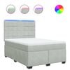 vidaXL Sommier &agrave; lattes de lit et matelas Gris clair 160x200cm Velours