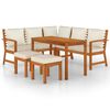 vidaXL Ensemble &agrave; manger de jardin 6 pcs avec coussins Bois d'acacia
