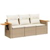vidaXL Salon de jardin avec coussins 3 pcs beige r&eacute;sine tress&eacute;e
