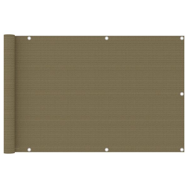 vidaXL Écran de balcon Taupe 90x400 cm PEHD