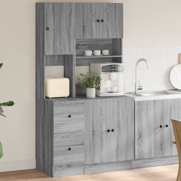 vidaXL Armoire de cuisine sonoma gris 95x50x180 cm bois d&rsquo;ing&eacute;nierie