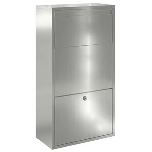 vidaXL Bo&icirc;te de d&eacute;p&ocirc;t de colis Argent&eacute; 44 x 22 x 82 cm Acier galvanis&eacute;