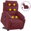 vidaXL Fauteuil inclinable de massage électrique Rouge bordeaux Tissu