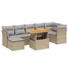 vidaXL Salon de jardin avec coussins 8 pcs beige r&eacute;sine tress&eacute;e