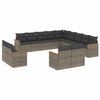 vidaXL Salon de jardin avec coussins 13 pcs gris r&eacute;sine tress&eacute;e