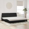 vidaXL Lit avec matelas noir 200x200 cm velours