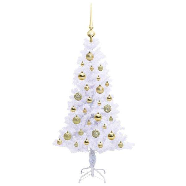 vidaXL Sapin de No&euml;l artificiel avec 150 LED Blanc 120 cm PVC et Acier