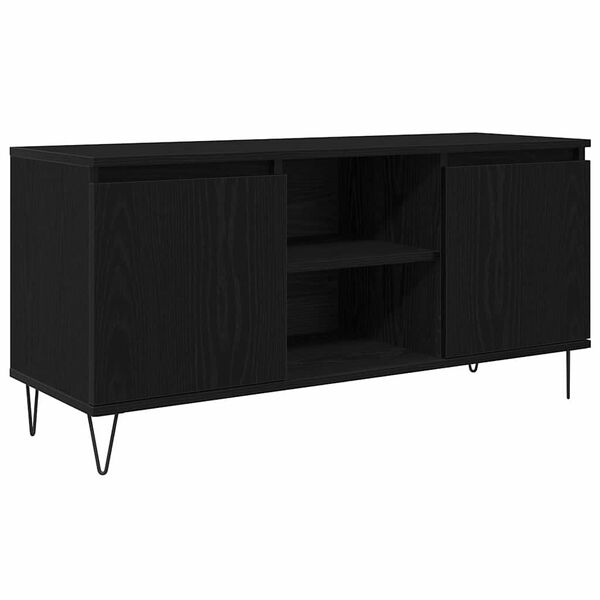 vidaXL Meuble TV Ch&ecirc;ne noir 104 x 35 x 50 cm Bois d'ing&eacute;nierie