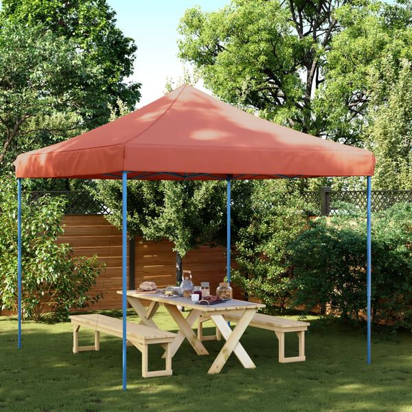 vidaXL Tente réception pliable escamotable terre cuite 292x292x315 cm