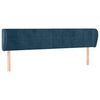 vidaXL T&ecirc;te de lit avec oreilles Bleu fonc&eacute; 203x23x78/88 cm Velours