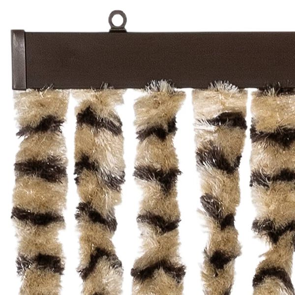 vidaXL Rideau anti-mouches beige et marron 118x220 cm chenille