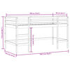 vidaXL Lit mezzanine enfants avec rideaux sans matelas 90x190 cm