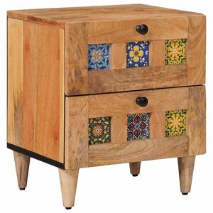 vidaXL Cabinet de chevet avec tiroir Naturel 40 x 33,5 x 46 cm