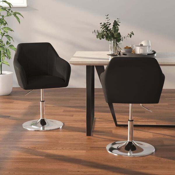 vidaXL Chaises &agrave; manger lot de 2 noir similicuir