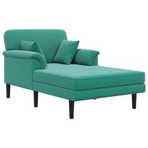 vidaXL Chaise longue Turquoise Velours