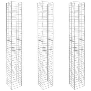vidaXL Paniers de gabion 3 pcs Acier galvanis&eacute; 25x25x197 cm