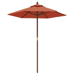 vidaXL Parasol de jardin avec m&acirc;t en bois terre cuite 196x231 cm