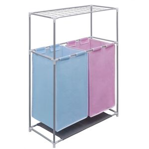 Ensemble de 2 paniers &agrave; linge avec &eacute;tendoir