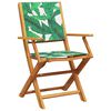 vidaXL Chaises de jardin pliantes lot de 8 vert tissu et bois massif