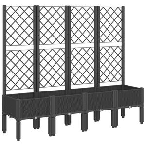 vidaXL Jardini&egrave;re avec treillis noir 160x40x142 cm PP