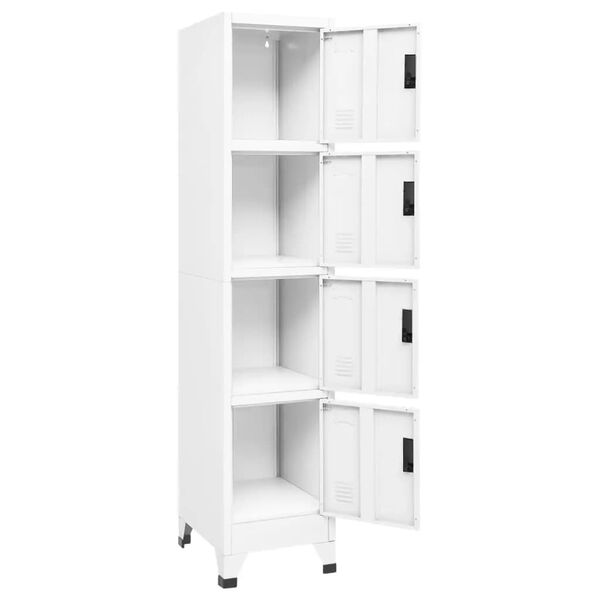 vidaXL Armoire &agrave; casiers Blanc 38x45x180 cm Acier