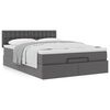 VidaXL Cadre de lit ottoman avec matelas gris 140x190 cm similicuir