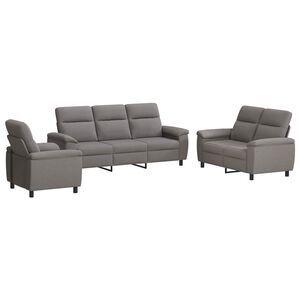 vidaXL Ensemble de Canap&eacute;s 3 pcs Taupe Tissu