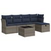 vidaXL Salon de jardin 6 pcs avec coussins gris r&eacute;sine tress&eacute;e