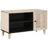 vidaXL Unites TV avec &eacute;tag&egrave;re Blanc 80 x 33 x 46 cm Bois d'ing&eacute;nierie