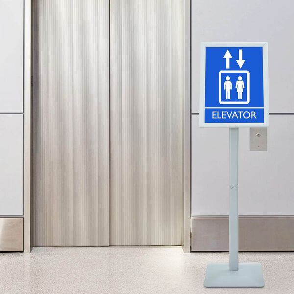 vidaXL Stand de Poster sur Pied Argent&eacute; 32,5 x 27 x 126 cm