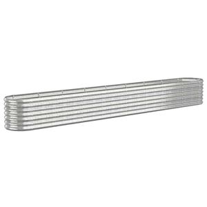vidaXL Lit sur&eacute;lev&eacute; de jardin Acier galvanis&eacute; Argent&eacute;