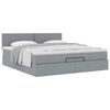 VidaXL Cadre de lit ottoman avec matelas gris clair 200x200 cm tissu