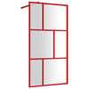 vidaXL Paroi de douche avec verre ESG transparent rouge 100x195 cm
