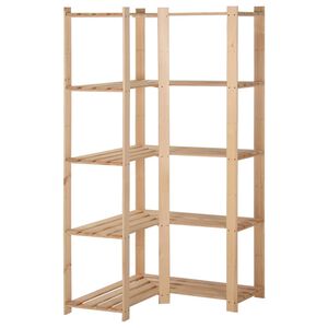 vidaXL &Eacute;tag&egrave;re d'angle de rangement 5 niveaux 82,5x82,5x170 cm Pin
