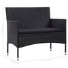 vidaXL Salon de jardin 4 pcs avec coussins R&eacute;sine tress&eacute;e Noir