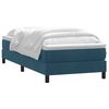 vidaXL Sommier &agrave; lattes de lit et matelas bleu fonc&eacute; 90x210 cm velours