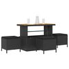 vidaXL Ensemble de salle &agrave; manger pour jardin Noir Poly rotin