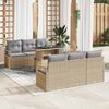 vidaXL Ensemble de canap&eacute; de jardin 7 pcs Beige et Gris clair