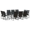 vidaXL Ensemble de salle &agrave; manger pour jardin 11 pc Noir Acier