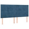 vidaXL T&ecirc;te de lit Bleu fonc&eacute; 180 x 5 x 118/128 cm Velours
